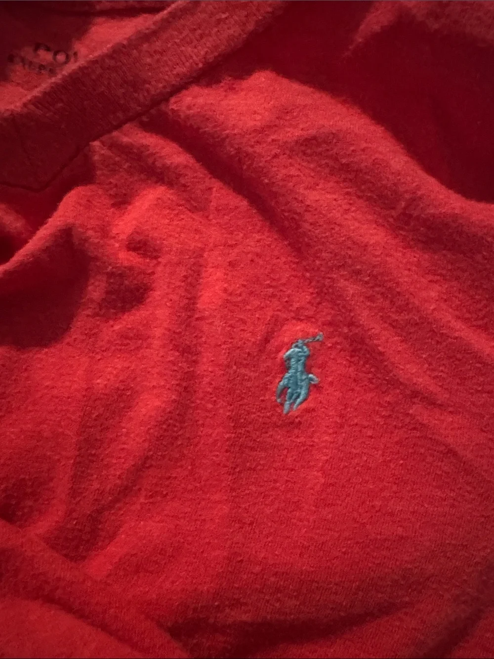 3/$20! Boys 4t-5t polo v neck tee Ralph Lauren Red Tee with Light Blue Pony